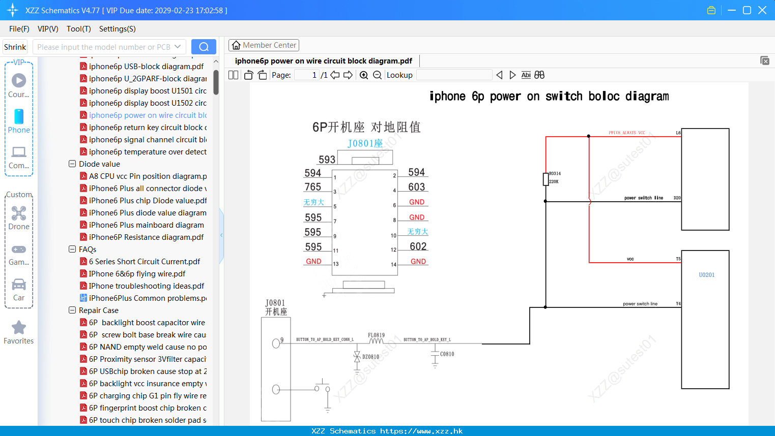 IPhone6p Power On Wire Circuit Block Diagram